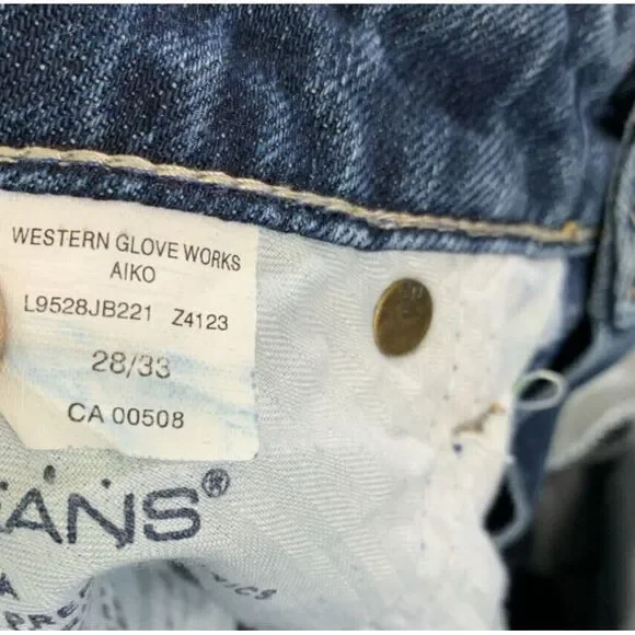 Silver Jeans Womens  28x32 Blue Aiko Flare Distressed‎ Whiskered Stretch Denim - Picture 7 of 16